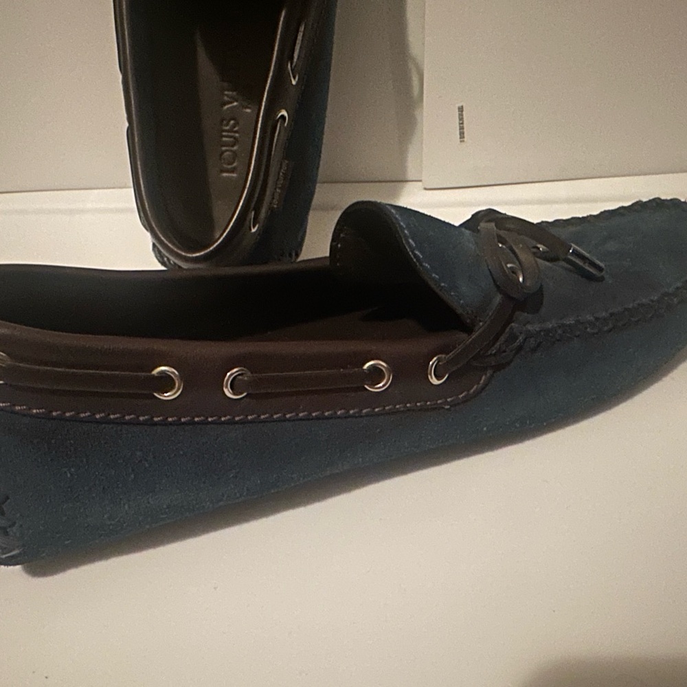 Men's Blue Suede Loafers